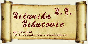 Milunika Nikutović vizit kartica